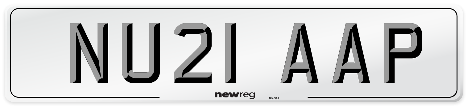 NU21 AAP Number Plate from New Reg